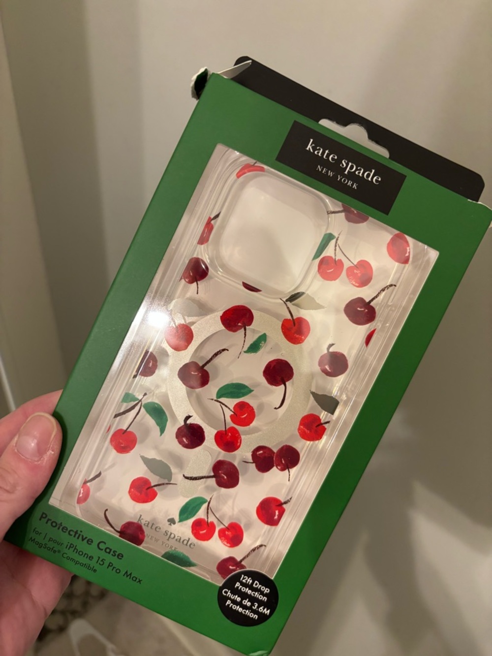 kate spade New York Clear Cherry Protective Phone Case - Red/Green